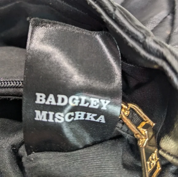 Badgley Mischka Vegan Leather Crossbody, Black Diamond-Quilted Pyramid-Studded - Picture 10 of 16